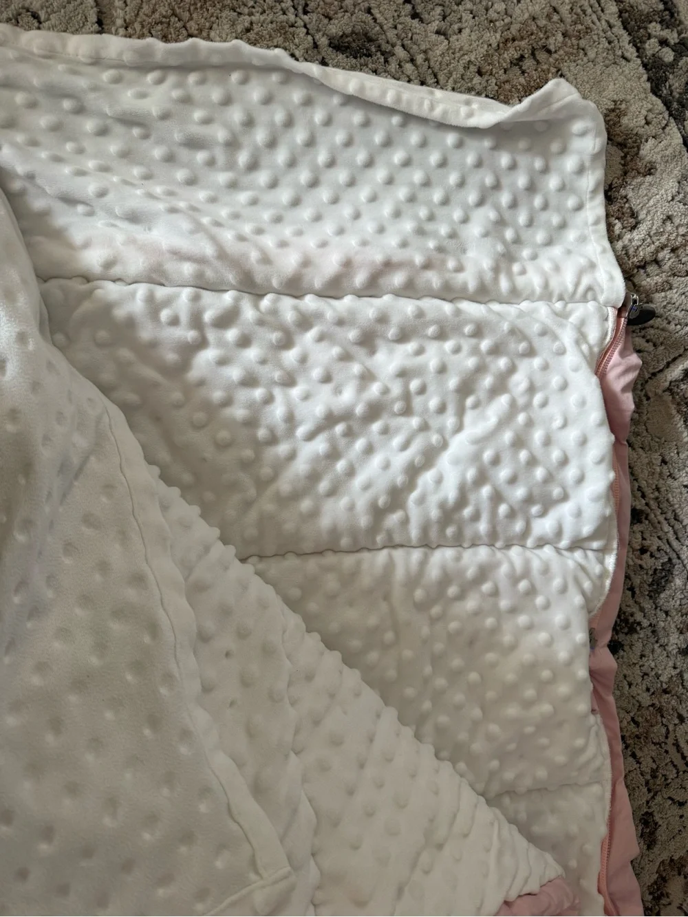 Beddy's Pink Stripe Comforter Cover - Soft Pastel Bedding with Minky inside.